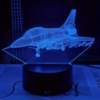 Lámpara De Ilusión Optica 3D Para Avión Luz Nocturna Con Toque Cambio De Color En 7 Colores Para Decoración Del Dormitorio - details 2