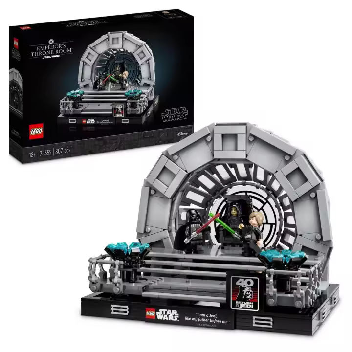 Set de construcción para adultos LEGO Star Wars 75352 Diorama: Sala del Trono del Emperador; escena construida con ladrillos para exponer (807 piezas) - 1