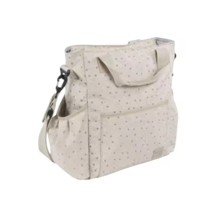 Bolso CANASTILLA para BEBÉ - Bandolera - Bolso organizador para silla de paseo - Dos compartimentos interiores y tres exteriores - Gran capacidad - Color BEIGE - Medidas: 40x36x20 - Dreamer Walking - WALKING MUM - 1