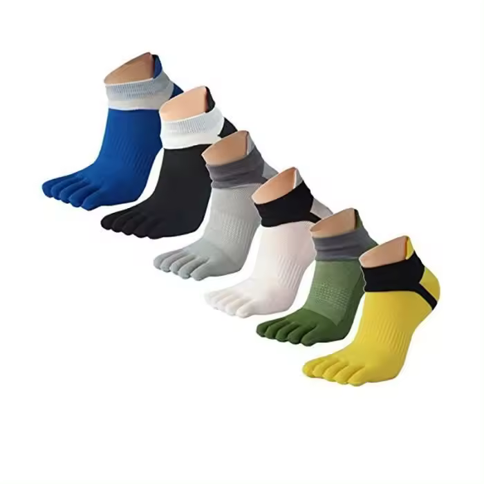 12 pares de calcetines estampados para hombre, calcetines con puntera separada, calcetines con puntera, algodón - 1