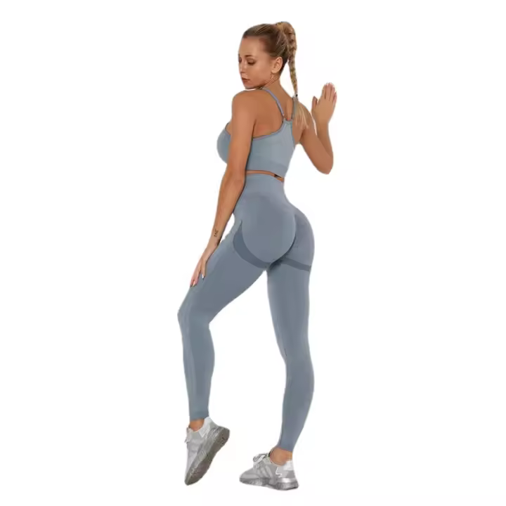 Seamless Set Push Up Sportswear 2 Pcs Gym Leggings Fitness Yoga Bra Women Yoga Sets - 1