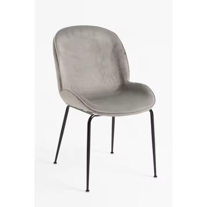 Silla Bille Black Terciopelo - Gris claro - 1