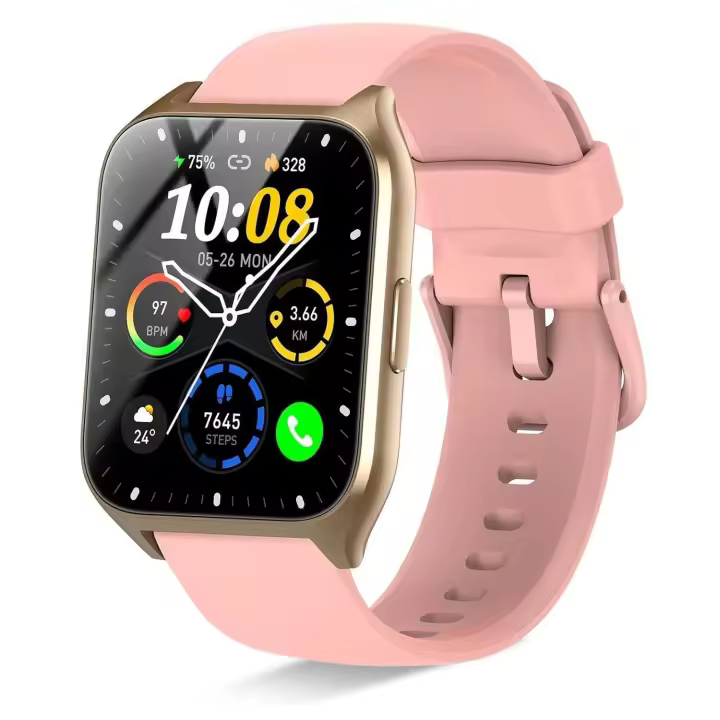 Reloj Inteligente Mujer, 1,85 "Smartwatch with Llamadas Bluetooth, Podómetro/Pulsómetro/Monitor de Sueño, Impermeable IP68 Smart Watch, 110 Modos Deportivo Pulsera Actividad para Android iOS Gold Rose - 1