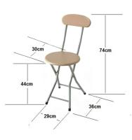MIRAMAX-Silla Plegable Metalica y Madera con Respaldo,Taburete de Madera 74 x 35 x 30 cm,Ideal para Cocina,Jardín,Salón,Bar - details 1