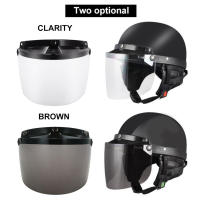 Visera Universal Para Casco De Motocicleta Retro Con 3 Cierres Y Lente Plegable Protección Solar PU Material - details 3