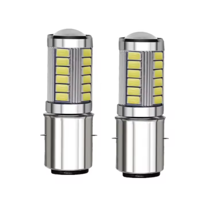 2pcs BA20D H6 Bombilla De Faro Para Motocicleta LED 5730 5630 33SMD Luz Motocicleta 6000K 12V Blanco Para Scooter Y Motorbike - 1