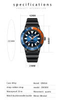 Reloj De Cuarzo Para Hombre ONOLA De Cuero Genuino Resistente Al Agua Estilo Business Con Calendario Completo Y Cierre De Hebilla - details 4