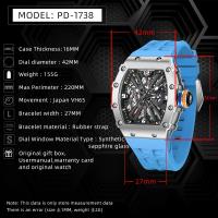 Reloj De Cuarzo Para Hombre PAGANI DESIGN 2024 De Lujo Forma De Barril Impermeable Con Pantalla Luminosa Cristal De Zafiro Silicona VH65 - details 2