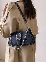 Bolso De Hombro Para Mujer En Lona Y Jeans Diseño Pequeño Bolso Cruzado Nueva Moda Bolsos De Mano Con Asa De Malla - details 2