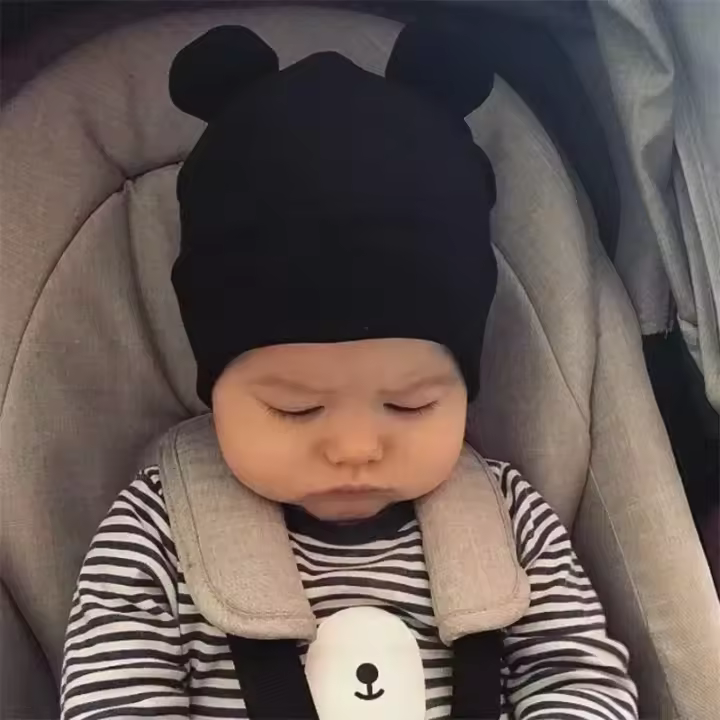 Gorro De Bebé Para Niños Y Niñas Estilo Lindo Con Orejas Para Primavera Otoño Cálido Y Cómodo Tapete De Cabeza Para Bebés Y Niños Recién Nacidos - 1