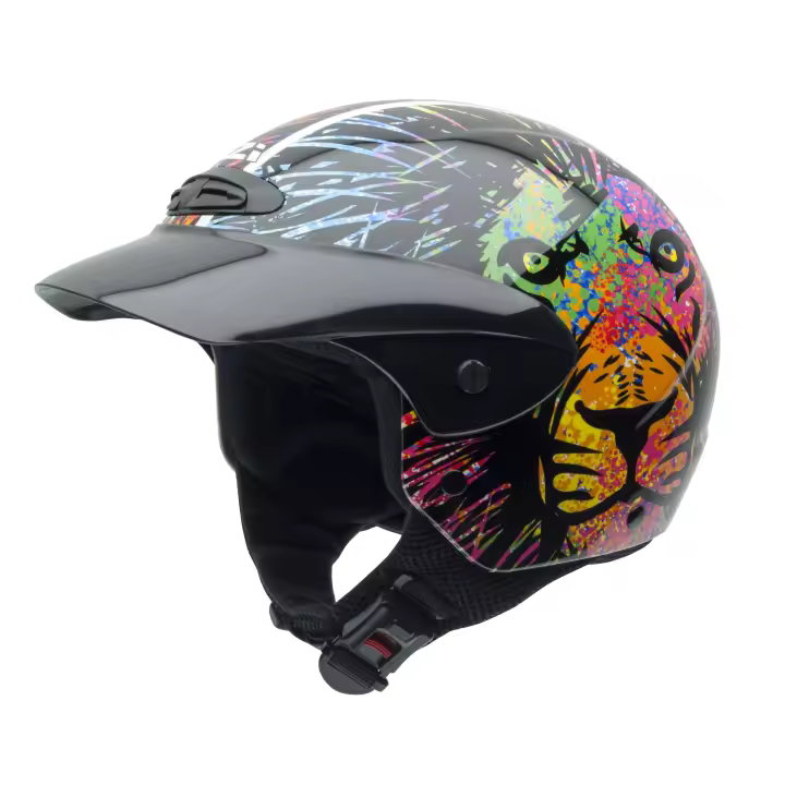 Casco de Moto Minijet Single Jr. NZI Helmets para Niños - Carcasa de Nugema - Homologación UNECE R.22.05 - Tallas S L - Bolsa Portacascos Incluida - 1