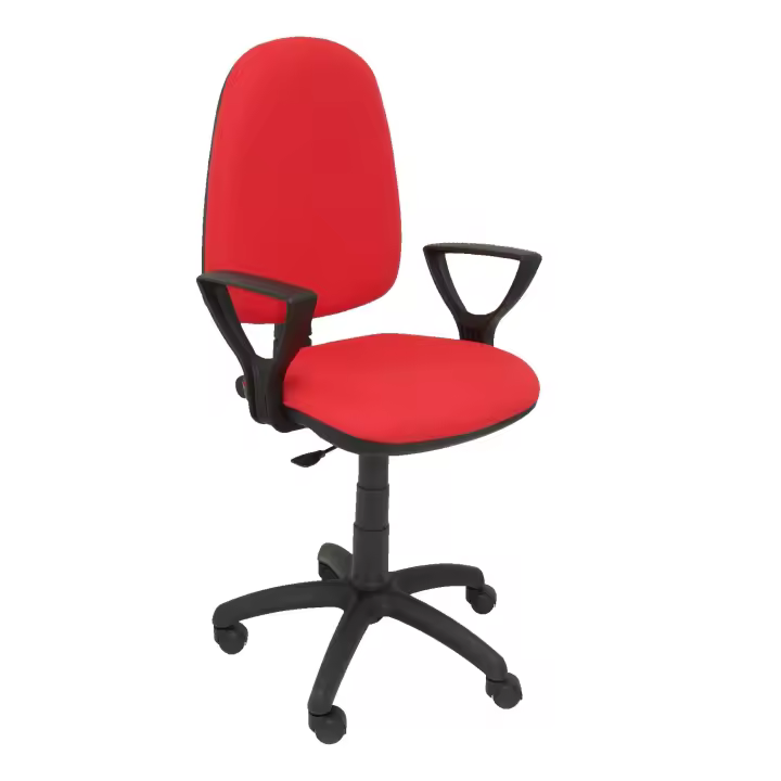 Piqueras Y Crespo Silla de Oficina Ergonómica con Brazos y Tapizado en Tejido Rojo - 1