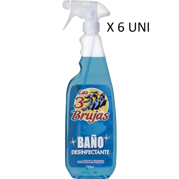 Las 3 Brujas limpiador de baño desinfectante 750 ml X 6 UNIDADES - 1