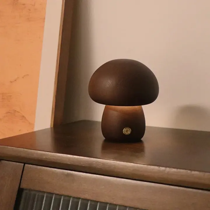 Lámpara De Noche LED INS Con Interruptor Táctil En Madera Estilo Búho Decorativa Para Dormitorio Y Habitación De Niños - 1