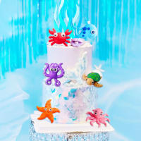 Toppers De Pastel De Mar LaVenty Tema Oceánico Decoraciones Para Cumpleaños Y Revelación De Género Figuras De Animal Marinos Para Pasteles Y Cupcakes - details 1