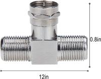 Adaptador de cable coaxial de 3 vías, tipo F, macho a 2 hembra, para antena de TV interior - details 1