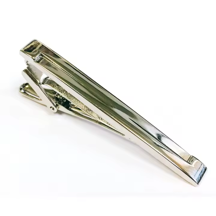 Gemelolandia | Pasador de Corbata Interlocking Design Silver Tie Clip - 1