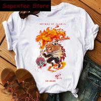 Camiseta De Anime Japonés Demon Slayer Kimetsu No Yaiba Para Mujer Dibujos Animados Kawaii Rengoku Camiseta Gráfica Tanjirou Kamado Tshirt Casual Manga Corto Algodón Poliéster Estilo Clásico - details 6