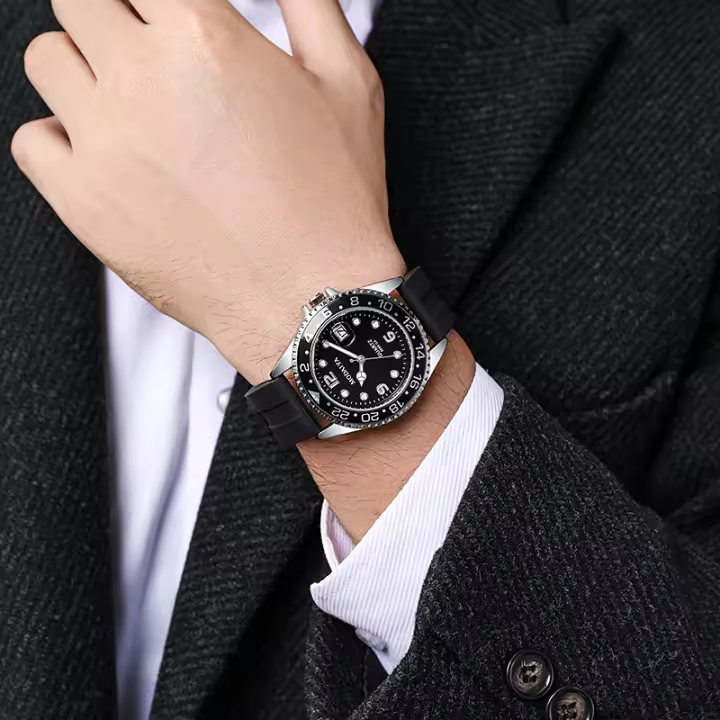 Reloj De Cuarzo Para Hombre 2024 Nuevo Llegada Moda Reloj De Pulsera Deportivo Con Correa De Silicona Marcas De Numeros Arabe Clavija De Cierre Resistente Al Agua - 1
