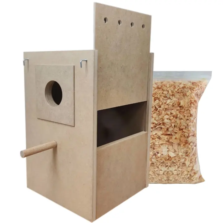 nestQ Nido Vertical XL para Agapornis Iseparables, Casita de Cría Vertical de Madera para Pájaros, con Enganches para la Jaulas de Aves, 28cm x 18cm x 18cm - 1