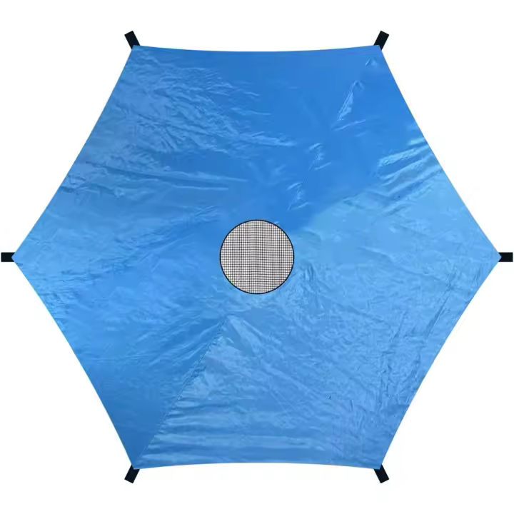 Cubierta para trampolín, cubierta de sombra para trampolín, toldo plegable para trampolín con protección solar, anti-UV, hecho de tela Oxford con baño de plata, accesorios para trampolín para patio al aire libre. - 1
