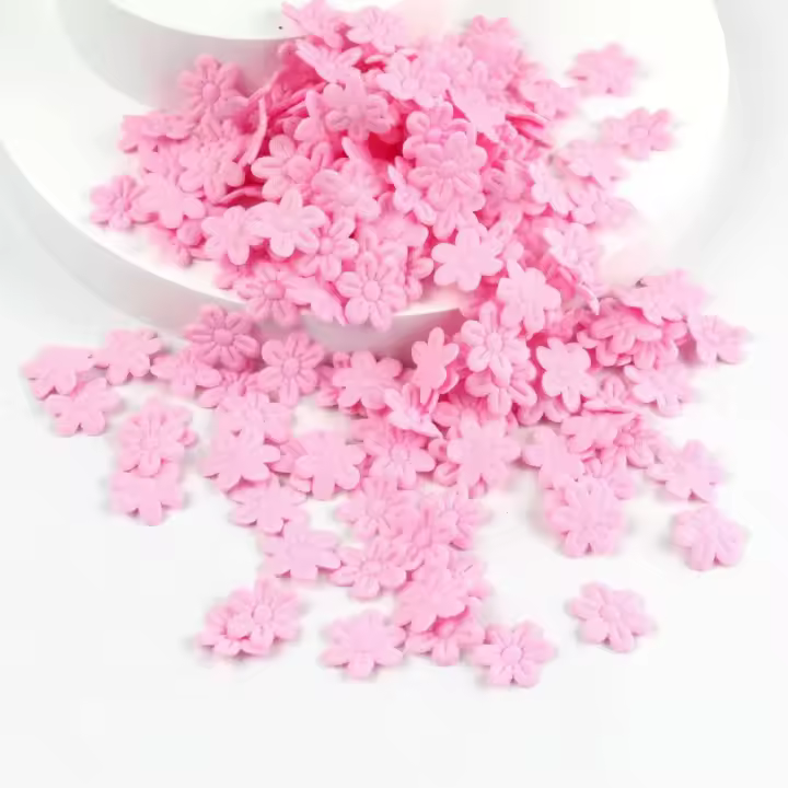 Tela De Goma Colorida Pequeñas Flores De 2CM Cinco Pétalos Para Manualidades Y Costura Accesorios Para Cabello Infantil Adhesivos De Flores - 1