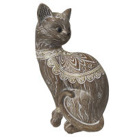 CAPRILO REGALOS & DECORACIÓN Figura Decorativa Étnica de Resina "Gato. Adornos y Esculturas. Animales. Regalos Originales. Decoración Hogar. 15 x 9,50 x 24 cm. - details 0