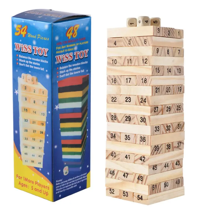 MesaTower para niños y Adultos, juego de apilamiento de Mesa de 54 piezas para Juegos familiares - 1