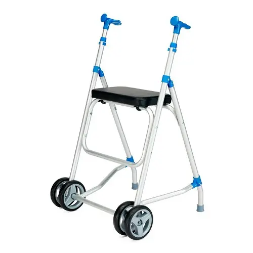 Andador de Aluminio Plegable con Ruedas y Asiento - Ligero y Resistente - 1