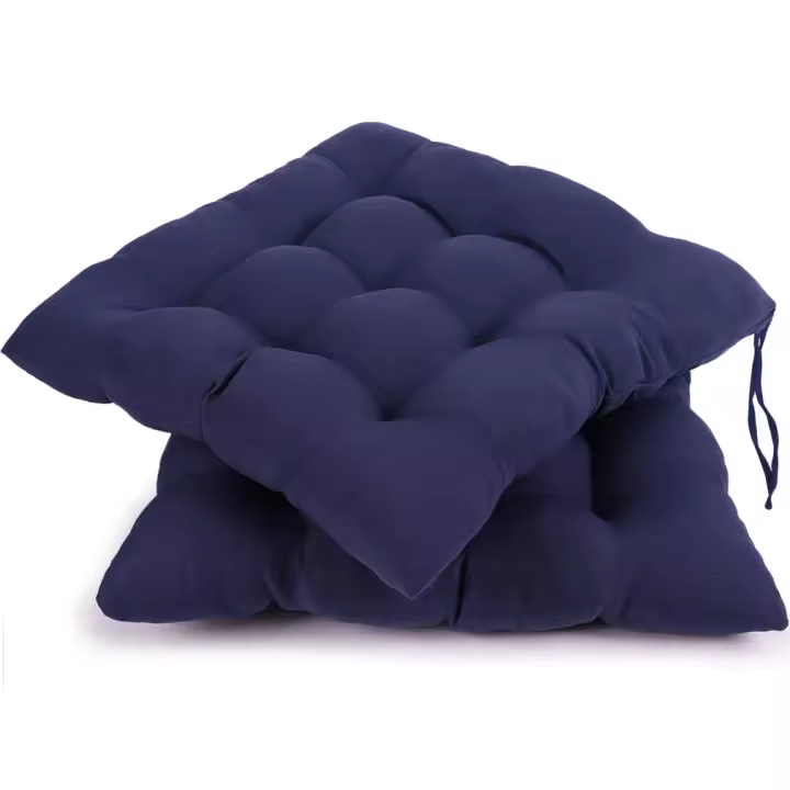 Tesosy Pack 2 Cojines para Sillas Decorativos 40x40cm con Correas de Sujeción y 9 Pespuntes, Fabricado en España - 1
