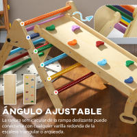 AIYAPLAY Triángulo de Escalada de Madera 5 en 1 Escalada para Niños de 18-48 Meses con Rampa Escalador de Arco para Deslizarse o Escalar 178x64,5x63 cm Multicolor - details 5