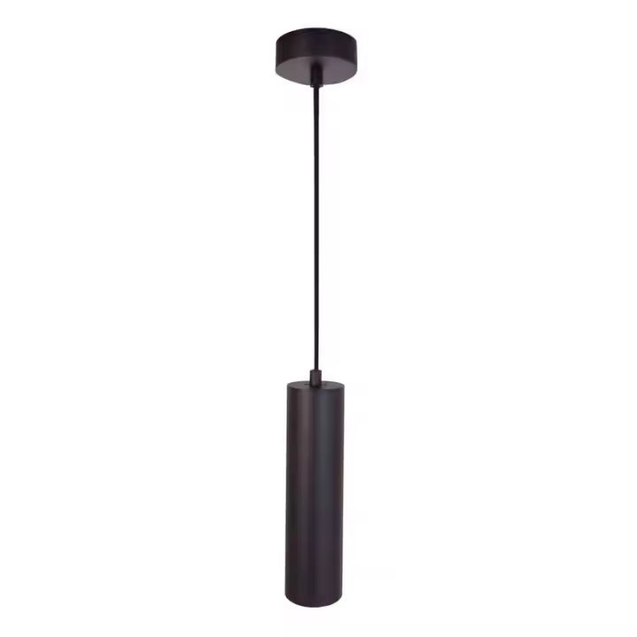 ALPINALUZ Lámpara Colgante de Techo Moderno Aluminio Negro Minimalista Tubo 20cm GU10 - 1