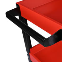 ORION91 Carro de Herramientas con Ruedas Carro de Taller Mecánico 3 Bandejas de Almacenamiento Rojo y Negro Metálico Asa Lateral Hogar Almacén Bricolaje Taller (70x35x76 cm) - SpazioLuzio - details 6