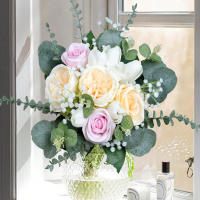 30 Piezas De Hojas De Eucalipto Artificial Con Estem De Moneda Plateada Para Disposición Floral De Boda Y Centros De Mesa - details 4