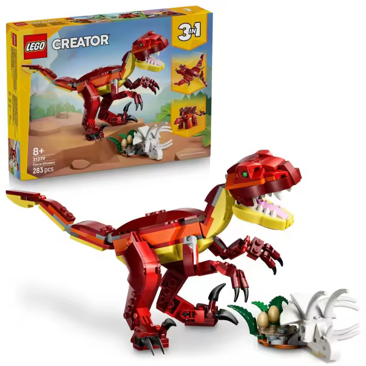 [PREVENTA] LEGO® 31379 Creator 3en1 Feroz Dinosaurio - Figuras de Dinosaurios Transformables en Velocirraptor, Stegosaurus o Pterosaurio - para Niñas y Niños de 8+ Años - 1