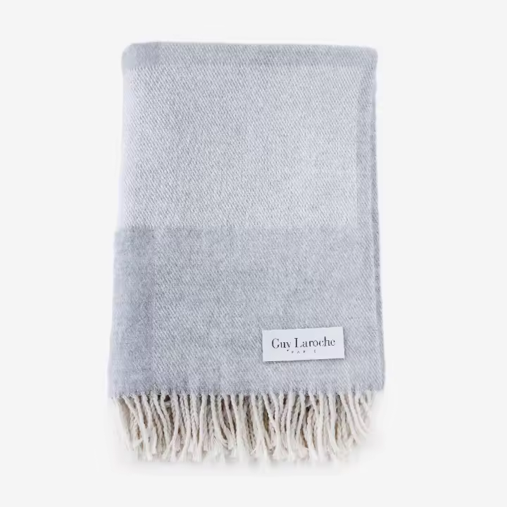 GUY LAROCHE - Plaid BOLOGNE gris 130x170 cm - 1
