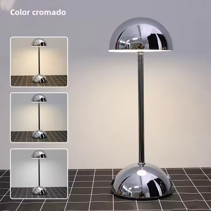 Lámpara De Mesa LED Recargable Táctil Con 3 Colores De Iluminación Para Decoración De Restaurante Bar Room Luz Nocturna USB - 1