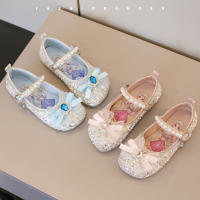 Sandalias Para Niñas De Cuero Glitón Y Diamantes Con Lazo Azul Y Rosa Antideslizantes Tallas 3-12 Años Zapatos Sencillos Para Bebés - details 23