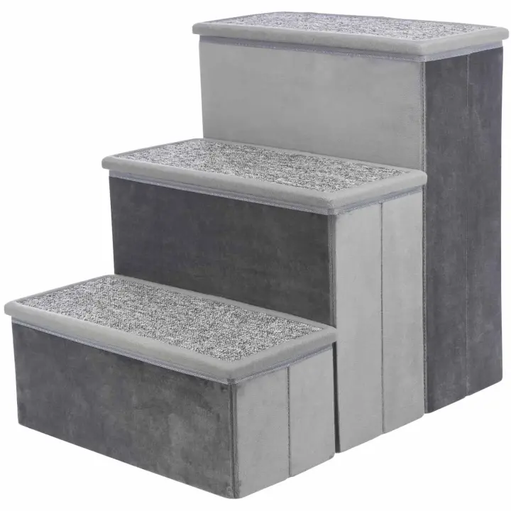 TRIXIE Escalera Gris | Escalera con espacio de almacenamiento, 34 × 45 × 50 cm, Gris - 1