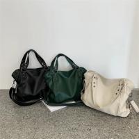 Bolso Bandolera De PU De Gran Capacidad En Color Sólido Para Mujer Estilo Retro Bolso De Hombro Suave Con Cierre De Cremallera - details 0