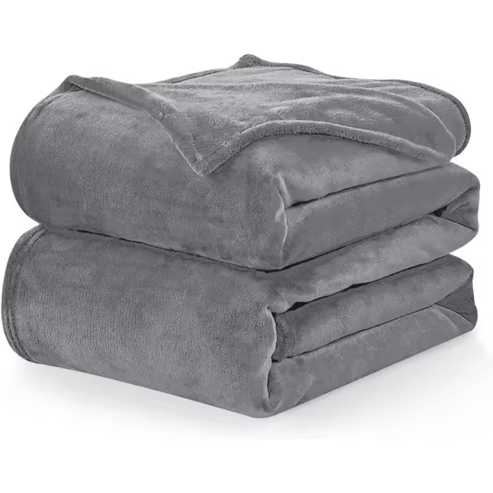 Manta de forro polar de franela de microfibra, manta para sofá 150x210 gris antracita, manta para sofá cama para 2 personas, manta grande, cálida y suave de pelo de felpa a cuadros - 1