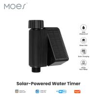 Medidor De Agua Con Timer WiFi Solar De MoesHouse IP65 Impermeable Con Sensor De Temperatura Y Humedad Del Suelo Y Atril De Latón - details 0
