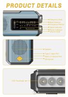 Radio Manual de emergencia con manivela y innica de 3 LED, Radio meteorológica portátil AM/FM/NOAA con Cargador de teléfono, Radio solar con Carga USB para acampar en interiores Exterior, Alarma SOS - details 4