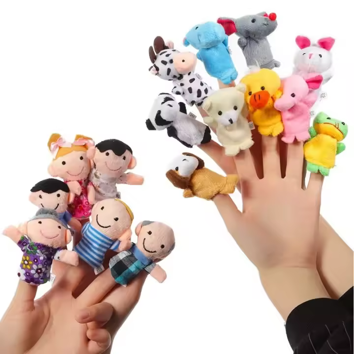 10Pcs Muñeco De Peluche Para Bebés Juguetes Educativos De Familia De Animales Dibujos Animados Muñeco De Teatro Para Niños Y Niñas De 3 a 12 Años - 1