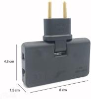 Pack 2 Ladron Enchufe Plano de 3 Tomas Diseño Fino: Ideal para Espacios reducidos Cabezal Giratorio 180º Adaptador Americano y Europeo Sello CE 250 V Toma Tierra 10A () - details 7