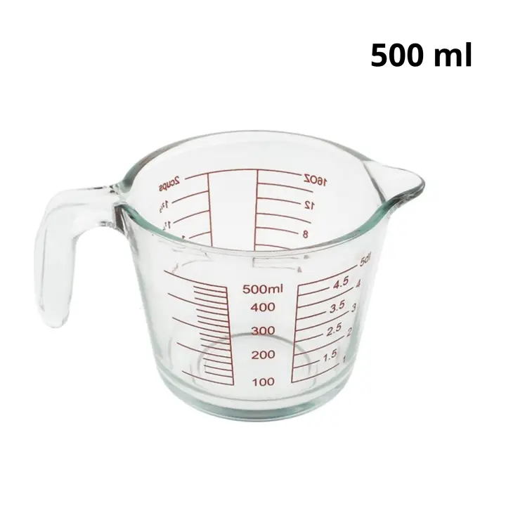 Jarra Medidora de Cristal 500ml – Precisión y Versatilidad para Cocina y Cosmética - 1