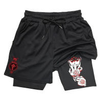 Shorts De Gimnasio Anime Fullmetal Alchemist Para Hombres 2 En 1 Compresión Con Bolsillos 5 Pulgadas Secado Rápido Running Fitness - details 4