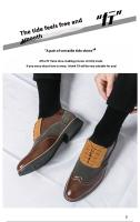 Zapatos De Negocios De Moda Para Hombre En Cuero Con Punto Y Lazo Zapatos De Boda Con Diseño De Brock Zapatos Casuales Transversales Para Adultos - details 2