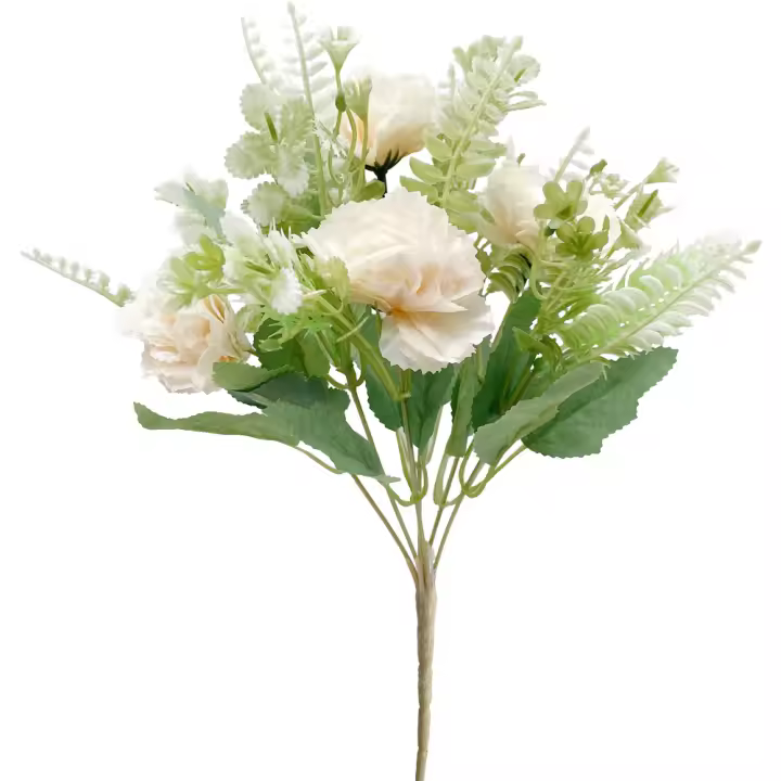 Poenia Arte Floral - Flores Artificiales - Ramo de Clavel Artificial - 35cm - Pack de 3 - 1