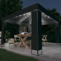 vidaXL Cenador con Doble Techo y Tira de Luces 3x3 m Pérgola Parasol Color Antracita,  Blanco, y mas - details 0